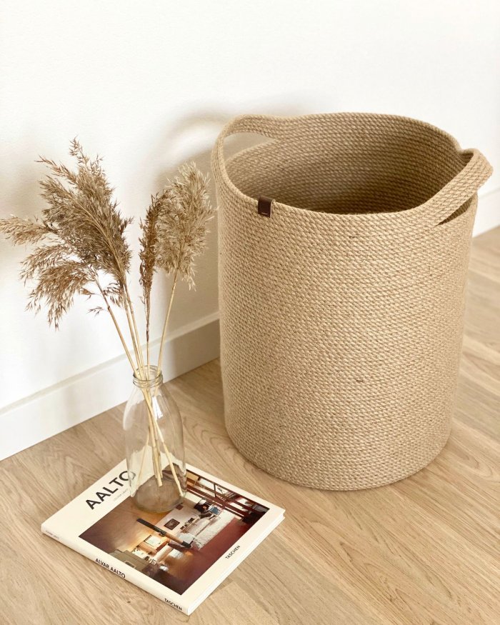 Джутовые корзины в интерьере