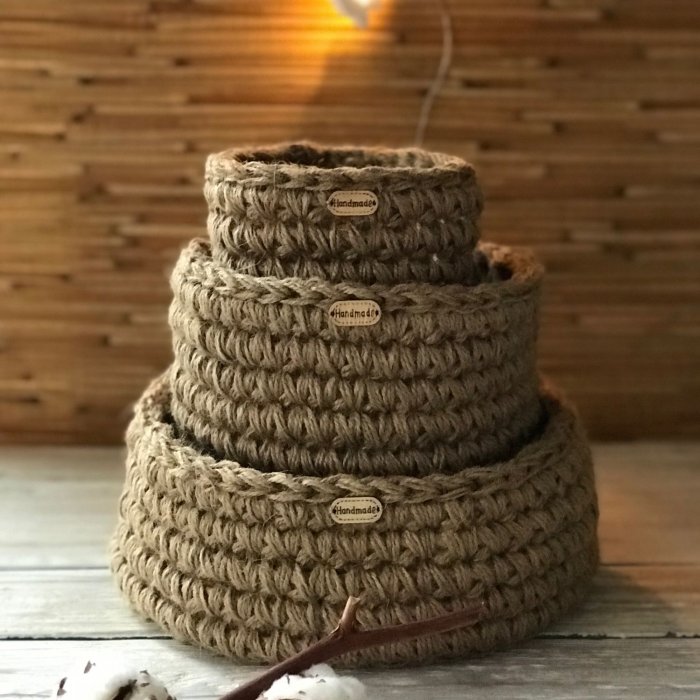 Корзинка для мелочей из джута