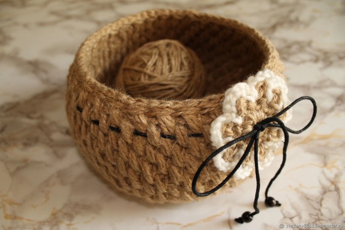 Корзины из джутового шпагата