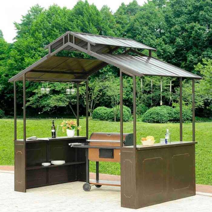 Навес для мангальной зоны