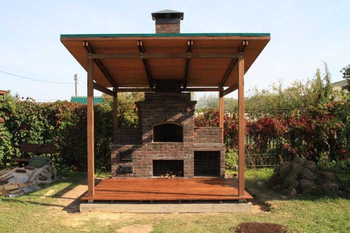 Навес для барбекю на даче