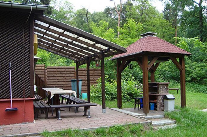 Навес для барбекю на даче