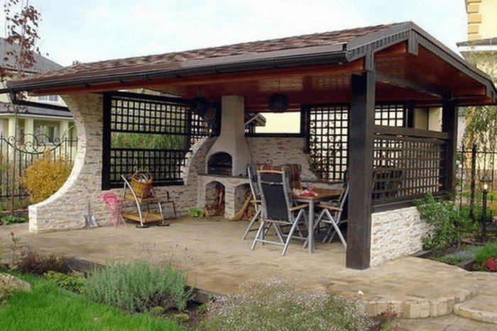 Красивые навесы для барбекю