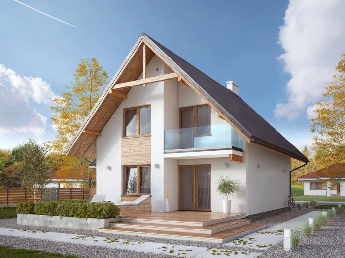 Дом с двускатной крышей