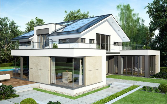 Современные коттеджи проекты