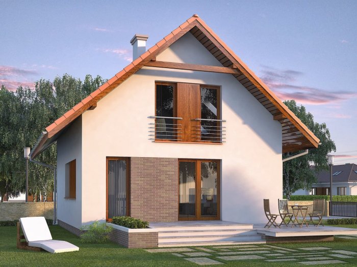Дом с двускатной крышей