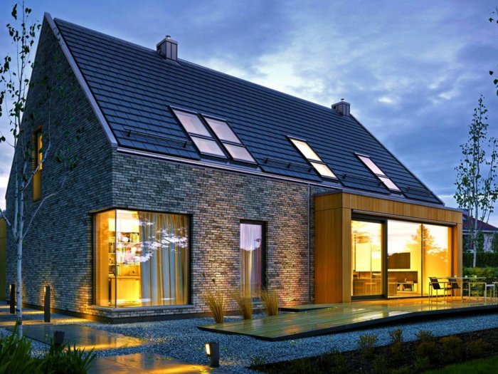 Кирпичный дом в скандинавском стиле