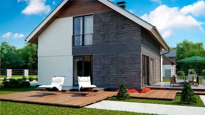Отделка фасада дома в скандинавском стиле