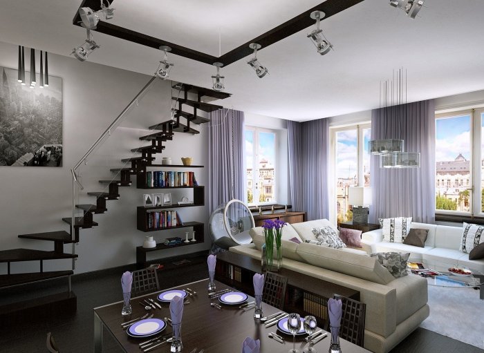 Дизайн интерьера таунхауса в современном стиле