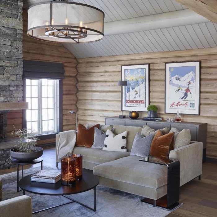 Деревянный интерьер загородного дома