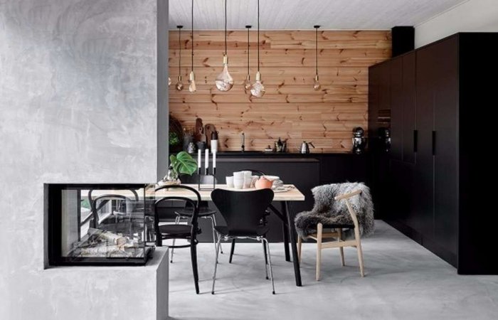 Стиль Нордик с деревом в интерьере