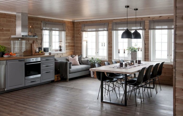 Интерьеры домов из бруса в скандинавском стиле