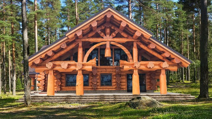 Каркасно-бревенчатая технология Post Beam