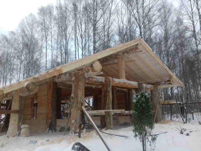 Баня с мансардой 6х6 пост энд Бим