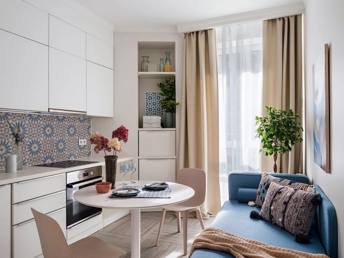 Маленькая кухня-гостиная икеа