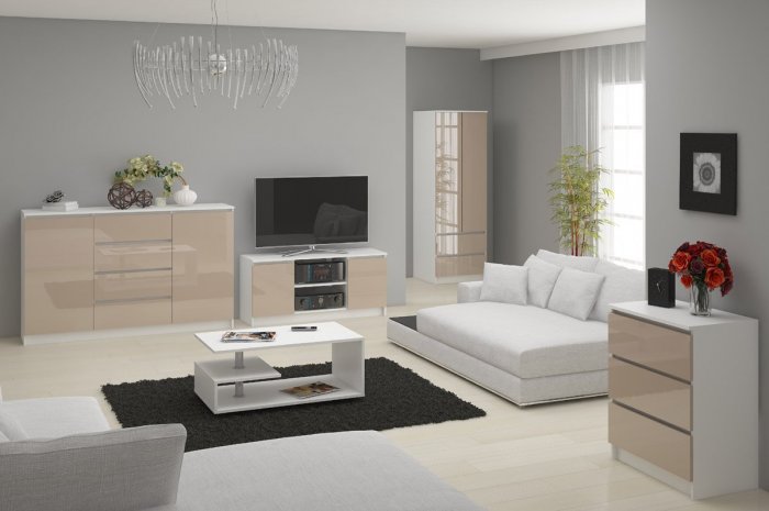 Модульная мебель Аспен гостиная белая