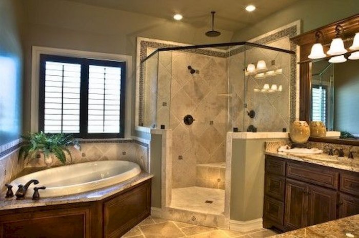 Ванная с джакузи и душевой кабиной