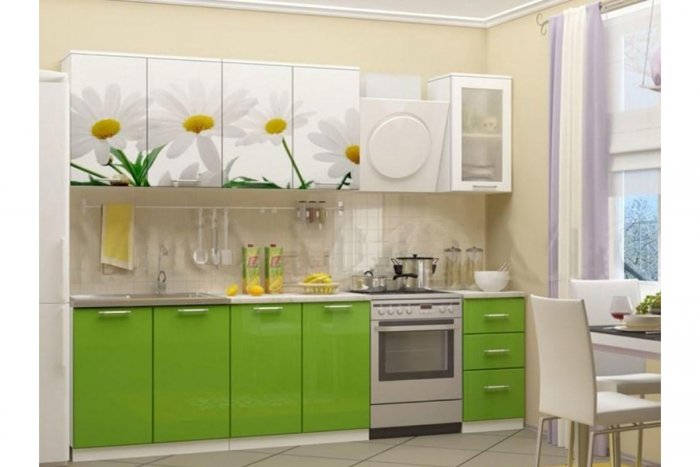 Кухня миф апельсин 2,0 м с фотопечатью ЛДСП