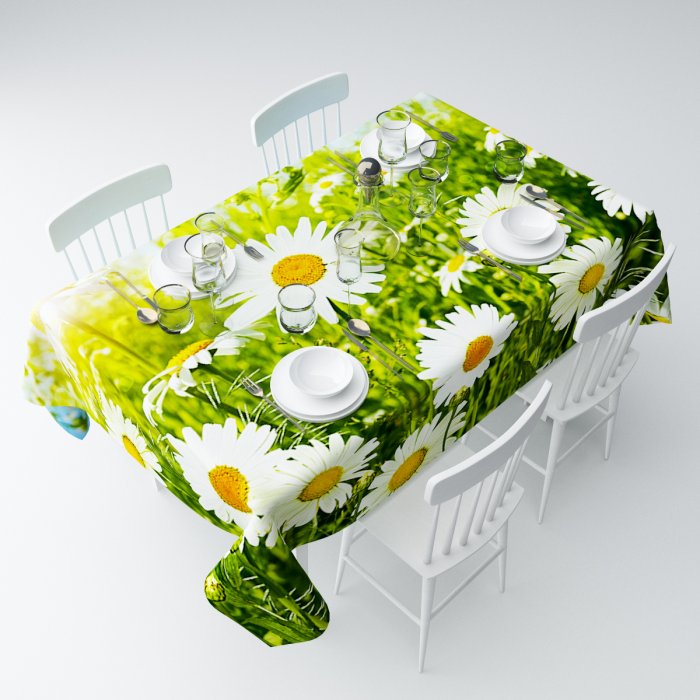 Скатерть "ромашки в зелени"145*220