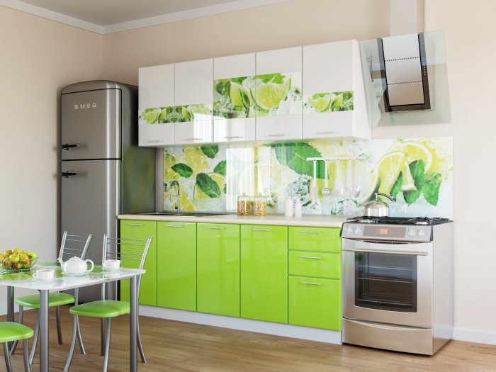 Кухня София лайм глянец