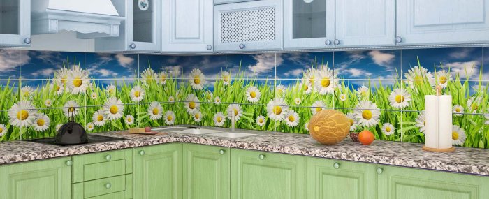 Фартук для кухни ромашки