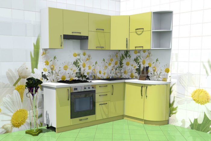 Кухонные гарнитуры с ромашками