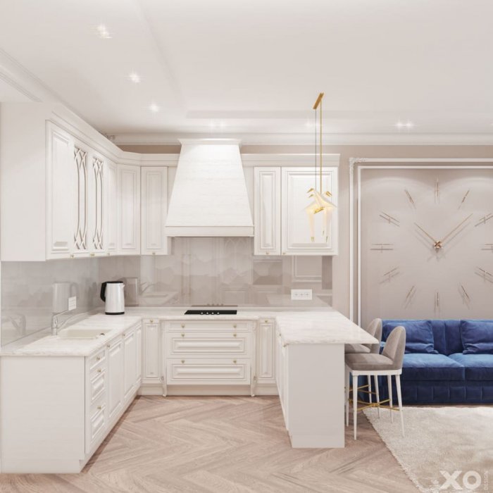 П образные кухни гостиные