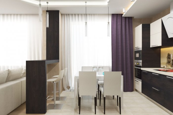 Г образные кухни гостинные