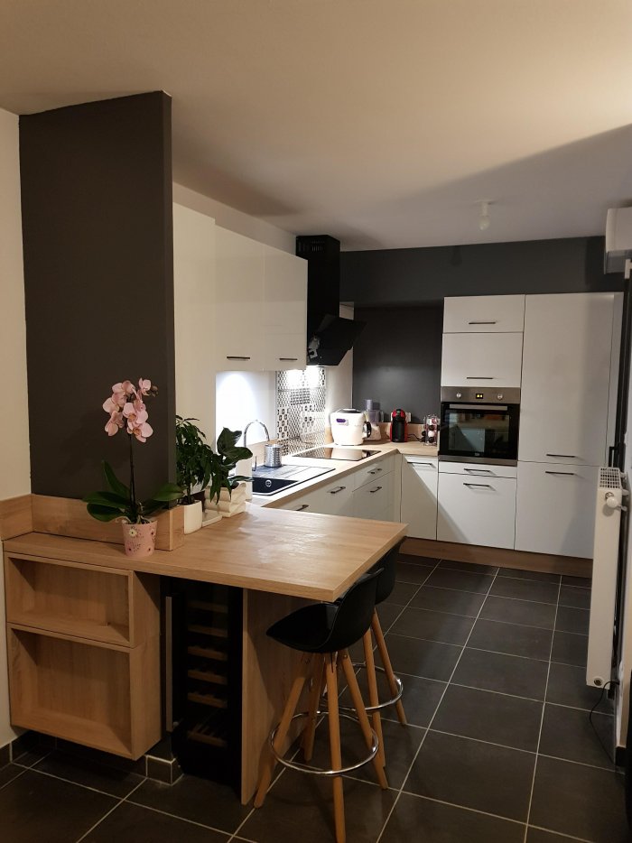 П образная маленькая кухня в гостиной