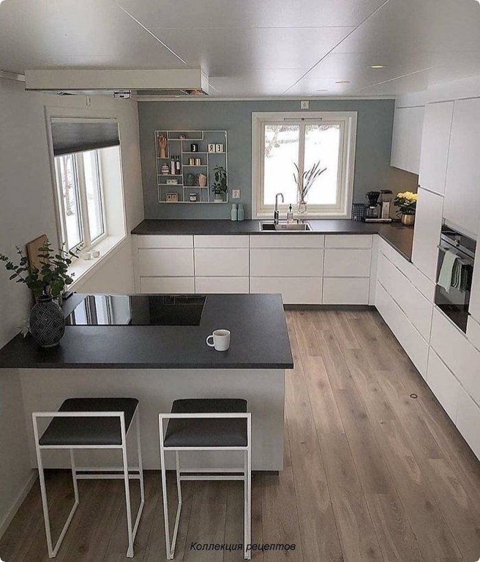 П образные кухни с окном