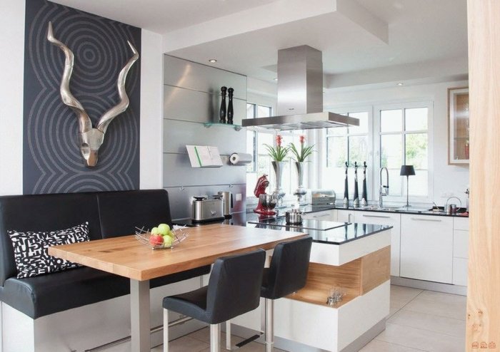 Кухонный полуостров в современном стиле