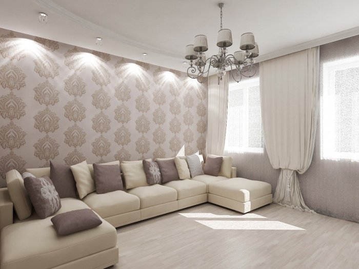 Гостиная в светлых тонах
