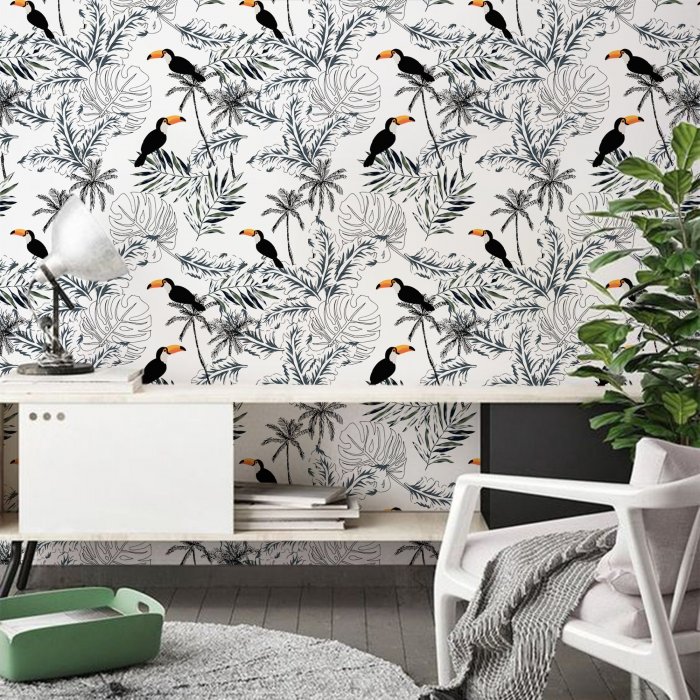 Фотообои с птицами в интерьере