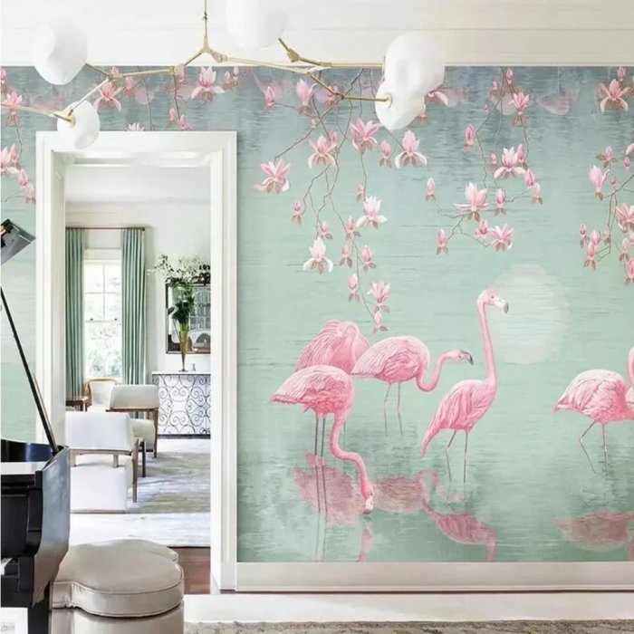 Фламинго на стене