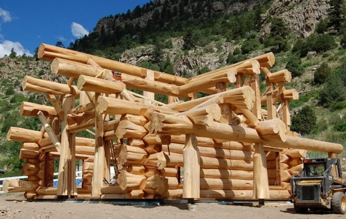 Дом из больших бревен