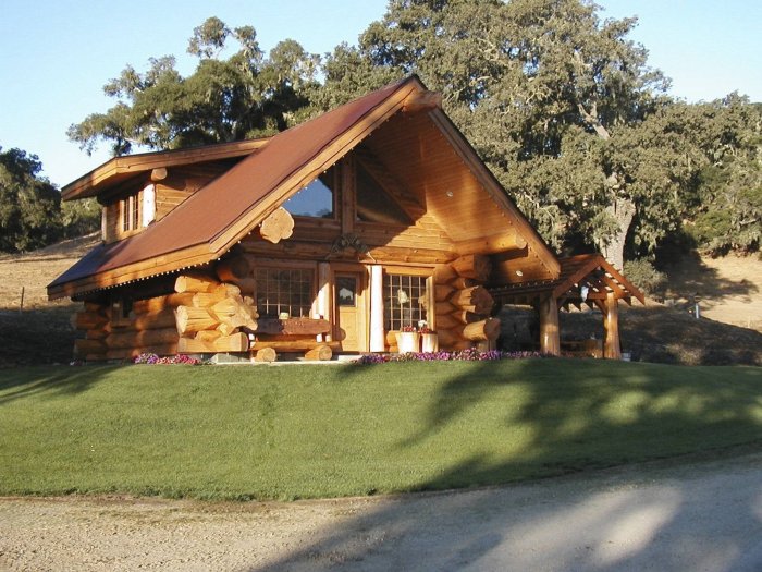 Шале из бревна дикий сруб