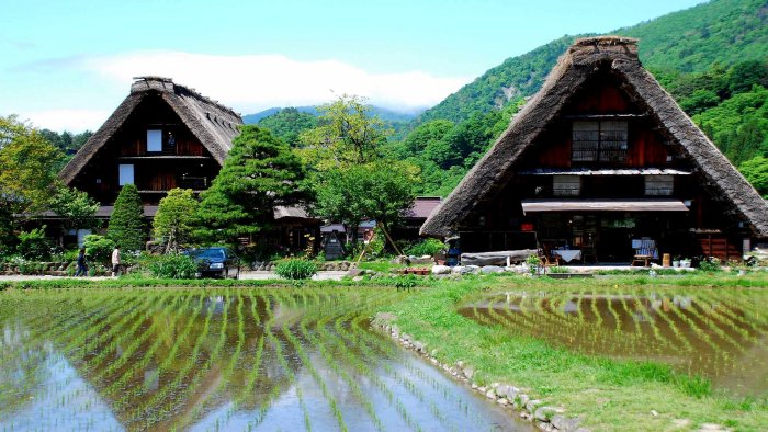 Традиционный дом в Японии Минка