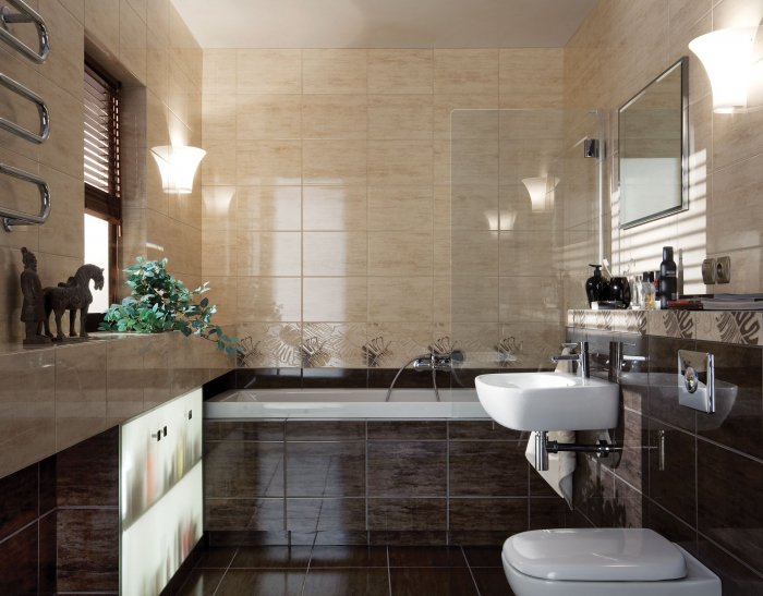 Интерьер ванной комнаты плитка