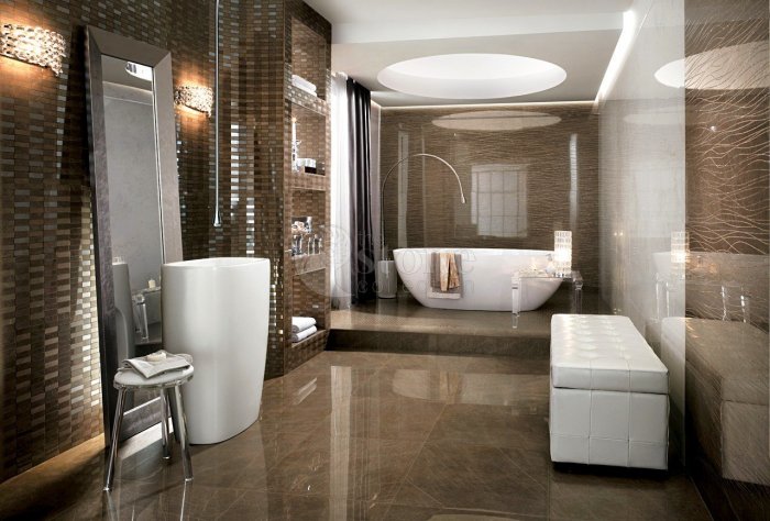 Ванная в коричневых тонах