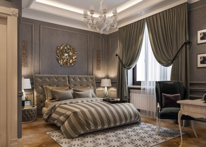 Спальня в стиле современная классика мужская