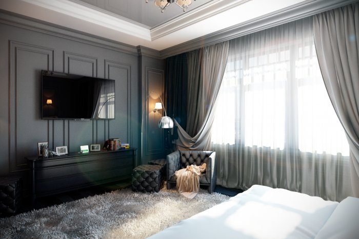 Мужская спальня в стиле Неоклассика