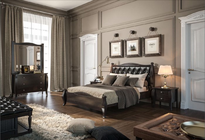 Спальня для мужчины в классическом стиле