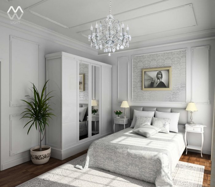 Спальня 10 кв м в стиле Неоклассика