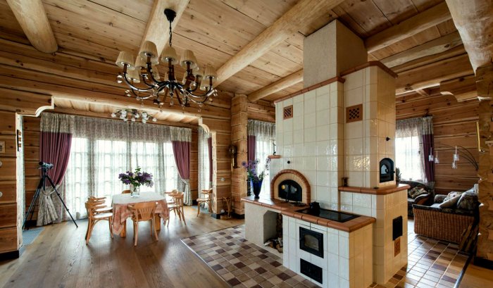 Деревенский дом с печью интерьер