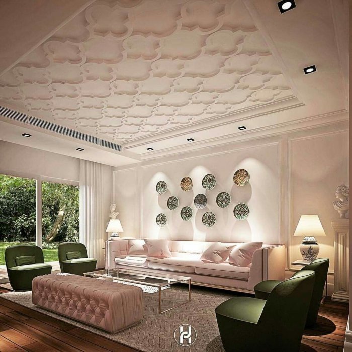 Красивая отделка потолков