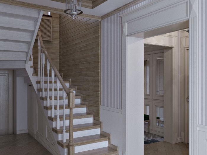 Стеновые панели в лестничном пролете