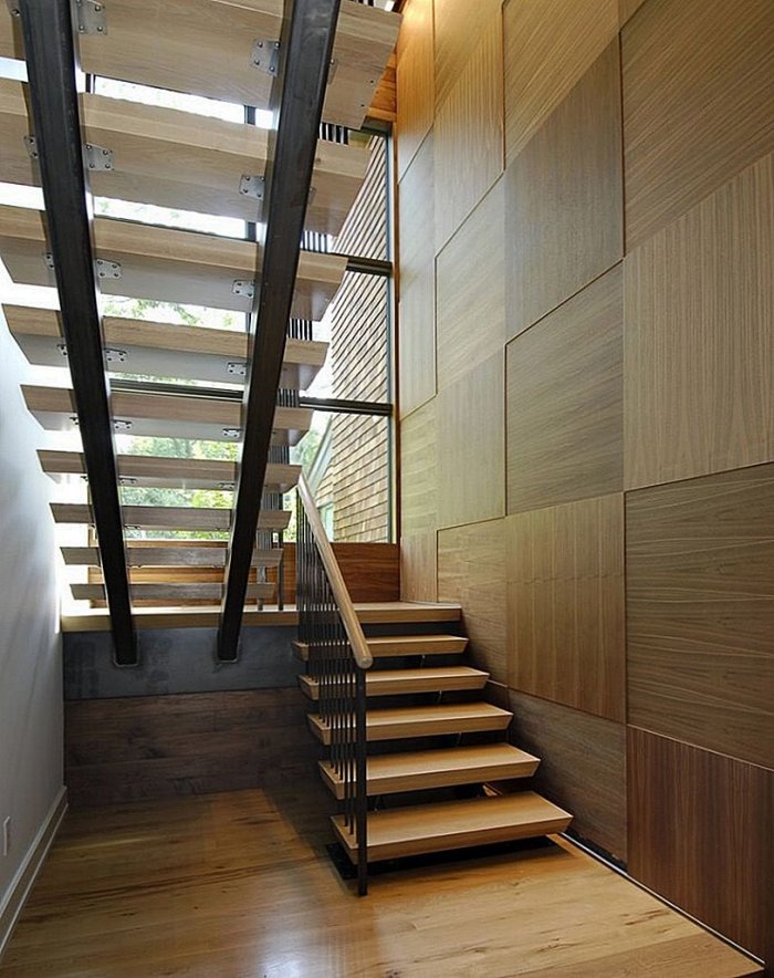 Стеновые панели в лестничном пролете