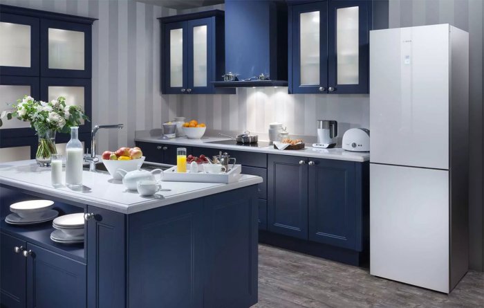 Кухни сине серого цвета