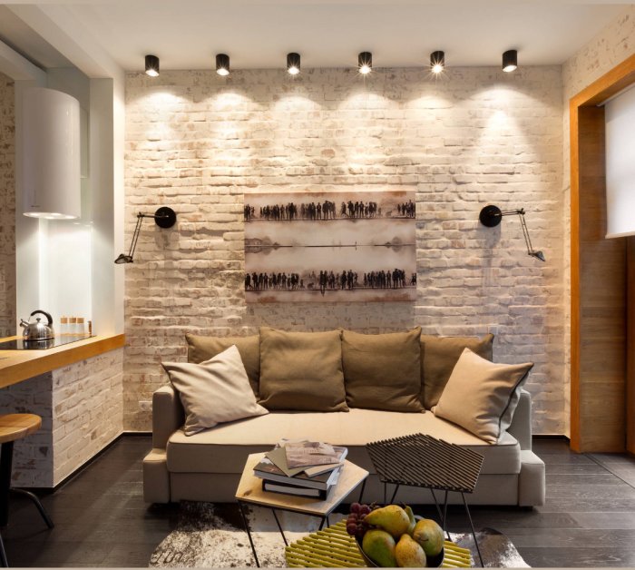 Лофт гостиная 18 кв м