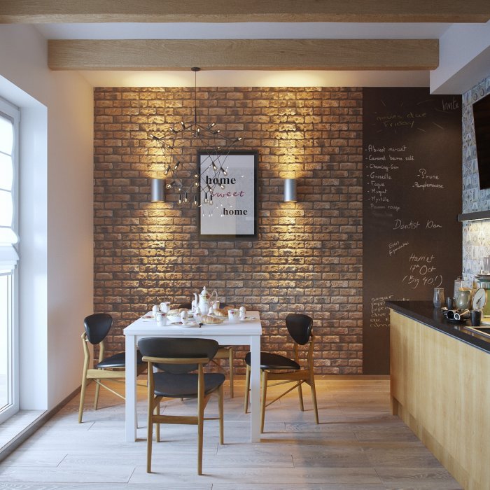 Декор на стену в кухню в стиле лофт